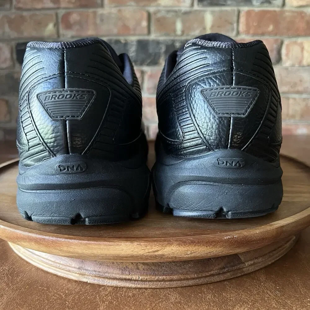 Brooks Addiction Walker 2 Black Leather Walking Shoes Sneakers Men's 12.5 2E